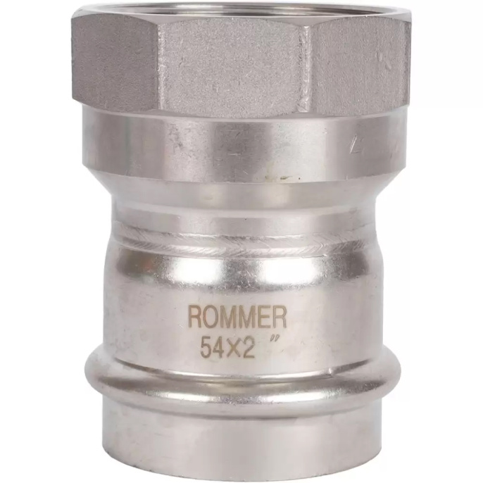 Переходник Rommer пресс 54х2, ВПр-ВР, нержавеющая сталь