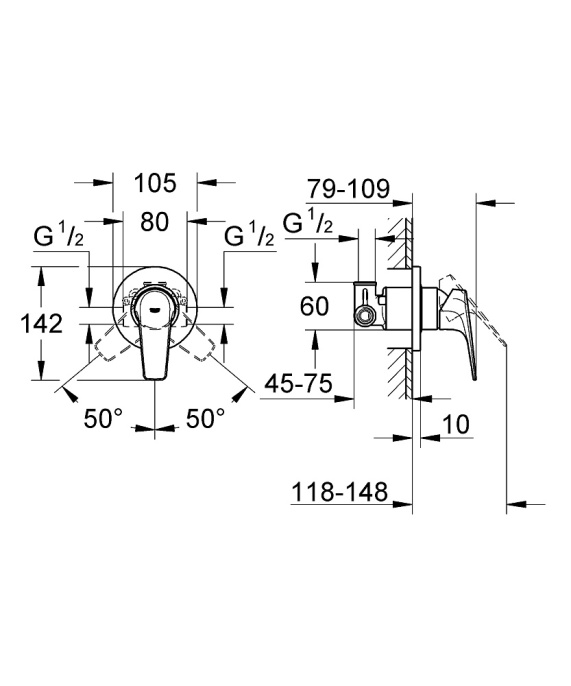 Встраиваемый смеситель Grohe BauFlow 29046000