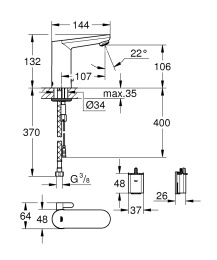 Смеситель сенсорный Grohe Eurosmart Cosmopolitan E 36327001