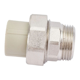 Муфта полипропиленовая Valfex комбинированная разъёмная (американка) с наружной резьбой 20x3/4, серая