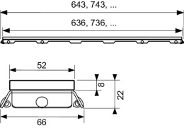 Стеклянная панель TECE TECEdrainline, 700 мм, белая, сатинированная