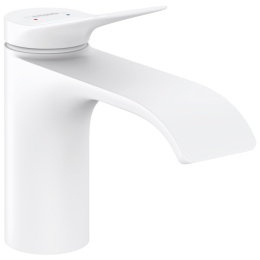 Смеситель для раковины Hansgrohe Vivenis 80 без донного клапана, матовый белый