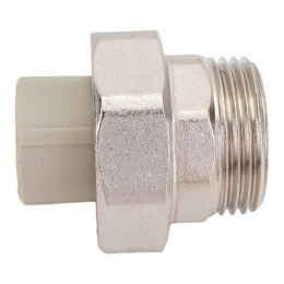 Муфта полипропиленовая Valfex комбинированная разъёмная (американка) с наружной резьбой 20x1, серая