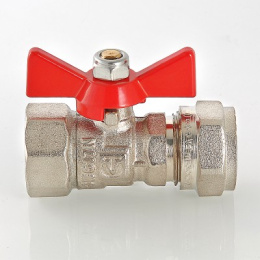 Кран шаровой VALTEC под обжим, рукоятка бабочка 16х1/2 вн.