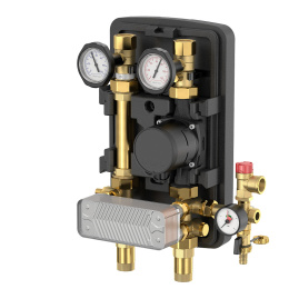 Насосная группа Meibes MeiFlow Top S UC-SD DN25 с теплообменником (20 пластин), с насосом Grundfos Alpha 2.1 25-60N