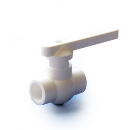 Кран шаровой полипропиленовый ПОЛИТЭК пластиковый 63, белый