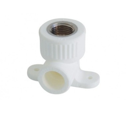 Угольник полипропиленовый Kalde комбинированный 90гр., с креплением, 25 x 3/4 ВР