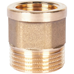 Переходник Stout под ключ из латуни, внутренняя-наружная резьба 1/2x3/4