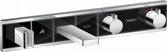 Встраиваемый смеситель Hansgrohe для ванны RainSelect термостатический черный/хром 15359600