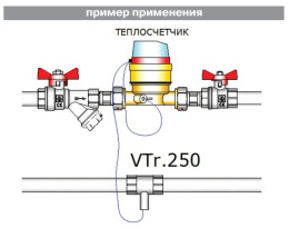 Тройник VALTEC для подключения датчика температуры 1/2 х M10 х 1/2 внутренняя, никелированная латунь