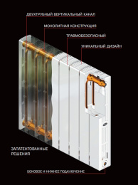 Биметаллический секционный радиатор отопления Rifar SUPReMO 350 / 1 секция