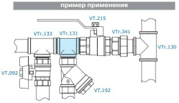 Тройник VALTEC 3/4 наружная резьба, никелированная латунь