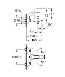 Смеситель для ванны Grohe BauEdge 23334000