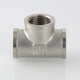 Тройник VALTEC 1 внутренняя, никелированная латунь