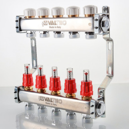 Блок коллекторный VALTEC с расход. 1х6 вых Евроконус 3/4