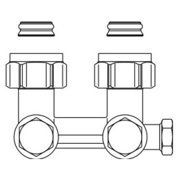Узел нижнего подключения Oventrop Multiflex F ZBU 3/4 угловой, с преднастройкой