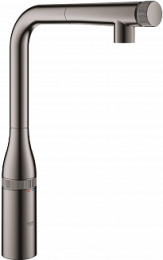 Смеситель для кухни Grohe Essence SmartControl с выдвижным L-образным изливом, темный графит, глянец 31615A00