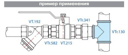 Тройник VALTEC 1 внутренняя, никелированная латунь