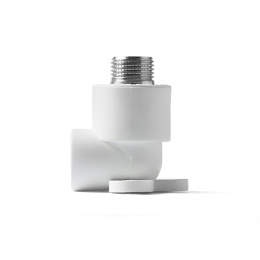 Угольник полипропиленовый PRO AQUA PP-R с креплением НР белый (20-1/2), арт.PA28108P