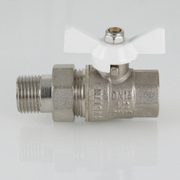 Кран шаровой VALTEC Base с полусгоном 1/2 ВН, белый, прямой