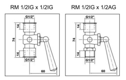 Кран Watts RM 1/2 ВР х 1/2 ВР, для манометра