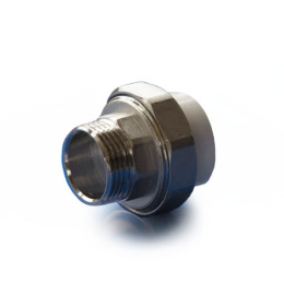 Муфта полипропиленовая ПОЛИТЭК разъемная с наружной резьбой 63 x 2, белая