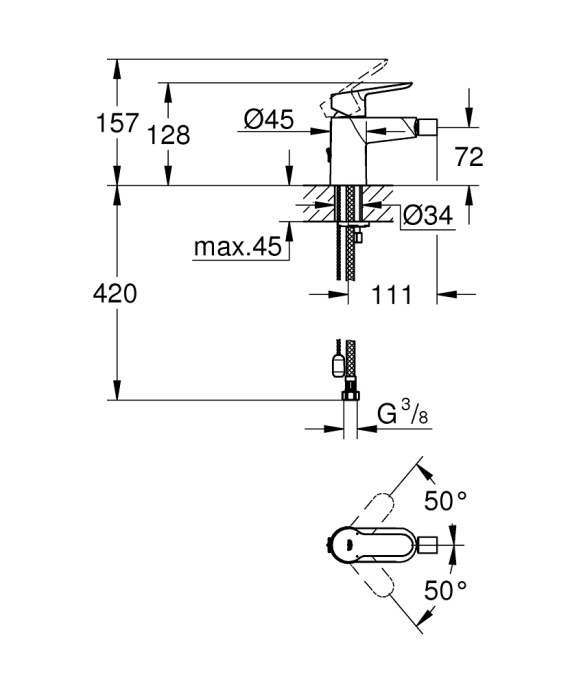 Смеситель для биде Grohe BauEdge 23332000