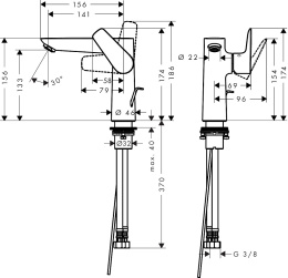 Смеситель для раковины Hansgrohe Talis E 150 71754000