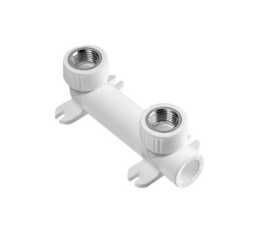 Двойной угольник Kalde полипропиленовый для гибкой подводки, 20 x 1/2