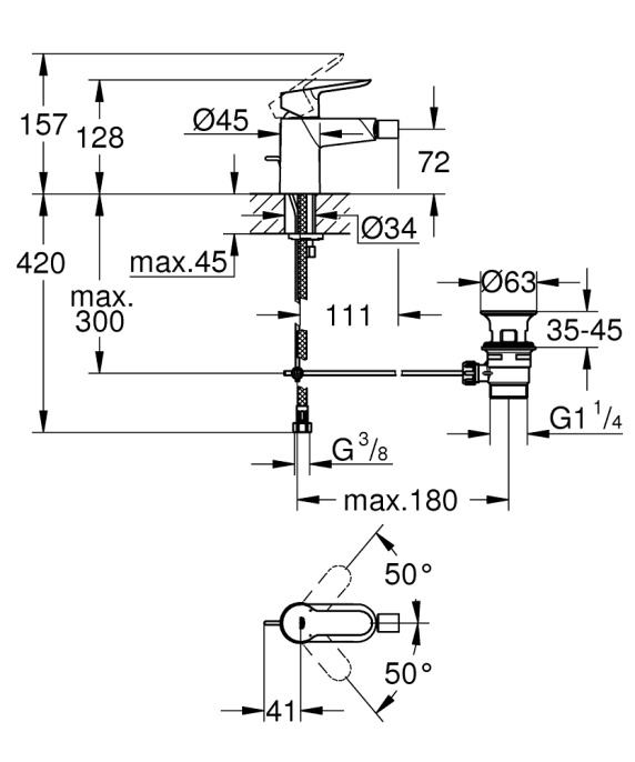Смеситель для биде Grohe BauEdge 23331000