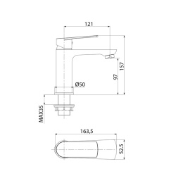 Смеситель для раковины IDDIS Plank, на умывальник