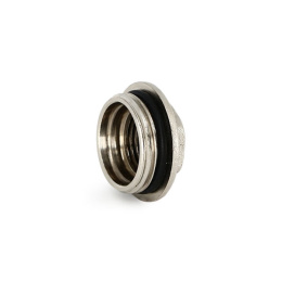 Переходник UNI-FITT 1 х 1/2 с прокладкой O-ring, никелированная латунь, внутренняя-наружная резьба