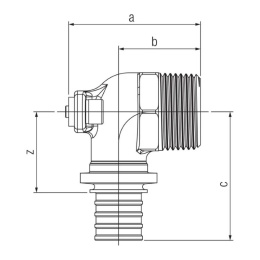 Угольник Rehau настенный с наружной резьбой 20-R 1/2 RX