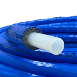 Труба из сшитого полиэтилена (PE-Xa) Usystems Radi Pipe PN10 20x2,8 в теплоизоляции 6 мм синей