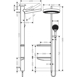 Душевая система Hansgrohe Rainfinity Showerpipe 360, матовый белый