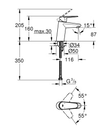 Смеситель для раковины Grohe Eurodisc Cosmopolitan 3246920E