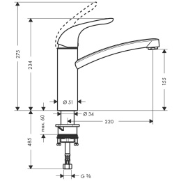 Смеситель для кухни Hansgrohe Focus E 31780000