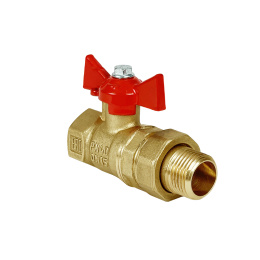 Кран шаровый Valfex N/P59 для ВОДЫ 1/2 ВР/НР ручка-бабочка, американка, латунный 11Б27фт1М
