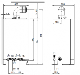 Настенный газовый конденсационный котел, двухконтурный, отопления Viessmann Vitodens 050-W 33кВт Природный и сжиженный газ 7730641