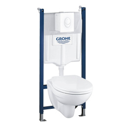 Система инсталляции Grohe Solido c подвесным унитазом Lecico Perth с сиденьем и крышкой, 4-в-1