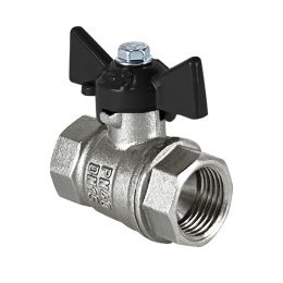 Кран шаровой Valfex латунный DeltaPro для воды 1/2 ВР/ВР бабочка, НИКЕЛИР-Й