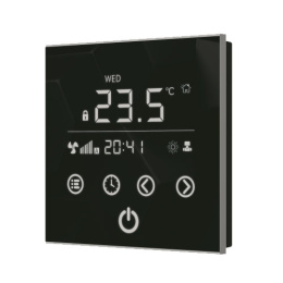 Комнатный термостат Varmann Vartronic с сенсорным дисплеем, черный, для конвекторов с принудительной конвекцией (703201)