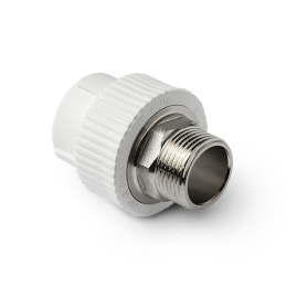 Муфта полипропиленовая комбинированная PRO AQUA PP-R под ключ НР белая (110-4), арт.PA23530P