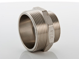 Ниппель VALTEC переходной 3/8 х 1/4 наружная резьба, никелированная латунь