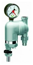 Фильтр для воды FAR 100мкм, с манометром, Max: 95 C, 25 бар, поворотный 1/2 ВР-НР