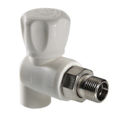 Кран шаровой радиаторный полипропиленовый угловой VALTEC 20 мм х 1/2, VTp.718.0.02004