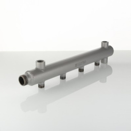 Этажный коллектор VALTEC из стали (труба ДУ-40), с межосевым расстоянием выходов 100мм, 1 х 3 выхода 1/2 НР