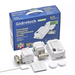 Комплект защиты от протечек воды GIDROLOCK Premium Radio BUGATTI 3/4 (с кранами 12 V и резервным питанием) (31101022)