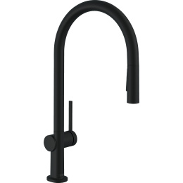 Смеситель для кухни Hansgrohe однорычажный, 210, с вытяжным душем, 2jet, sBox, матовый черный 72801670
