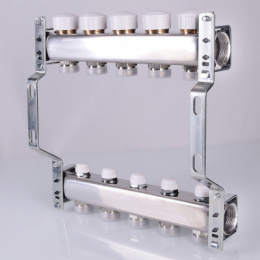 Блок коллекторный VALTEC с ручн. регулир. клап.1х10 вых Евроконус 3/4